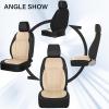image:imageCoverado Leather Car Seat Covers Front Seats amp Carbon Fiber Waterproof and Durable All Weather Protector Universal Fit for SUV Pickup Truck Sedan Automotive Vehicle Interior BlackBlackBeige