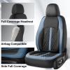 image:imageCoverado Leather Car Seat Covers Front Seats amp Carbon Fiber Waterproof and Durable All Weather Protector Universal Fit for SUV Pickup Truck Sedan Automotive Vehicle Interior BlackBlueBlack