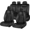 image:imageCoverado Leather Car Seat Covers Front Seats amp Carbon Fiber Waterproof and Durable All Weather Protector Universal Fit for SUV Pickup Truck Sedan Automotive Vehicle Interior BlackCFBlack