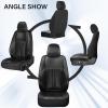 image:imageCoverado Leather Car Seat Covers Front Seats amp Carbon Fiber Waterproof and Durable All Weather Protector Universal Fit for SUV Pickup Truck Sedan Automotive Vehicle Interior BlackCFBlack