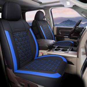 image:imageCoverado Car Seat Covers Compatible with Dodge Ram 20022026 1500 2500 3500 Pickup Limited Laramie Big Horn Waterproof Leather Seat Protectors Fit for Dodge Ram Crew Cabamp Quad CabFront CoffeeBlue