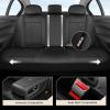 image:imageCoverado Car Seat Covers Full Set Pink Car Seat Covers Luxury Leather Car Seat Cover with Carbon Fiber Textured Design SpillProof Seat Cushions Automotive Seat Cover Universal Fit Most CarsBlack