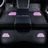 image:imageCoverado Black and Pink Floor Mats for Cars Deep Dish Waterproof Rubber Car Mats Full Set Universal TrimtoFit All Weather Automotive Car Mats for Cars Trucks SUV