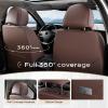 image:imageCoverado Car Seat Covers Front Covers for Cars Car Seat Cover Front Seats Automotive Seat Cover Waterproof Leather Car Seat Cushion Universal Interior Covers Seat Protectors for Most CarsCoffeeBlack