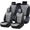 image:imageCoverado Car Seat Covers Front Covers for Cars Car Seat Cover Front Seats Automotive Seat Cover Waterproof Leather Car Seat Cushion Universal Interior Covers Seat Protectors for Most CarsGrayBlack