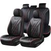 image:imageCoverado Car Seat Covers Front Covers for Cars Car Seat Cover Front Seats Automotive Seat Cover Waterproof Leather Car Seat Cushion Universal Interior Covers Seat Protectors for Most CarsBlackRedline