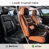 image:imageCoverado Car Seat Covers Front Covers for Cars Car Seat Cover Front Seats Automotive Seat Cover Waterproof Leather Car Seat Cushion Universal Interior Covers Seat Protectors for Most CarsBrownBlack