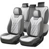 image:imageCoverado Car Seat Covers Front Covers for Cars Car Seat Cover Front Seats Automotive Seat Cover Waterproof Leather Car Seat Cushion Universal Interior Covers Seat Protectors for Most CarsLightGray