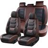 image:imageCoverado Car Seat Covers Front Covers for Cars Car Seat Cover Front Seats Automotive Seat Cover Waterproof Leather Car Seat Cushion Universal Interior Covers Seat Protectors for Most CarsCoffeeBlack