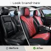 image:imageCoverado Car Seat Covers Front Covers for Cars Car Seat Cover Front Seats Automotive Seat Cover Waterproof Leather Car Seat Cushion Universal Interior Covers Seat Protectors for Most CarsRedBlack