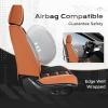 image:imageCoverado Car Seat Covers Front Covers for Cars Car Seat Cover Front Seats Automotive Seat Cover Waterproof Leather Car Seat Cushion Universal Interior Covers Seat Protectors for Most CarsBrownBlack
