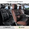 image:imageCoverado Car Seat Covers Front Covers for Cars Car Seat Cover Front Seats Automotive Seat Cover Waterproof Leather Car Seat Cushion Universal Interior Covers Seat Protectors for Most CarsCoffeeBlack