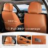 image:imageCoverado Car Seat Covers Front Covers for Cars Car Seat Cover Front Seats Automotive Seat Cover Waterproof Leather Car Seat Cushion Universal Interior Covers Seat Protectors for Most CarsBrownBlack