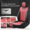 image:imageCoverado Car Seat Covers Front Covers for Cars Car Seat Cover Front Seats Automotive Seat Cover Waterproof Leather Car Seat Cushion Universal Interior Covers Seat Protectors for Most CarsRedBlack