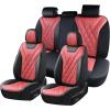 image:imageCoverado Car Seat Covers Front Covers for Cars Car Seat Cover Front Seats Automotive Seat Cover Waterproof Leather Car Seat Cushion Universal Interior Covers Seat Protectors for Most CarsRedBlack