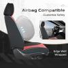image:imageCoverado Car Seat Covers Front Covers for Cars Car Seat Cover Front Seats Automotive Seat Cover Waterproof Leather Car Seat Cushion Universal Interior Covers Seat Protectors for Most CarsRedBlack