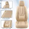 image:imageCoverado Car Seat Covers Front Seats Nappa Leather Seat Covers Waterproof Car Seat Protectors Universal Fit for Most Cars SUV TrucksBlackBeige