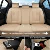image:imageCoverado Car Seat Covers Front Seats Nappa Leather Seat Covers Waterproof Car Seat Protectors Universal Fit for Most Cars SUV TrucksBlackBeige