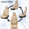 image:imageCoverado Car Seat Covers Front Seats Nappa Leather Seat Covers Waterproof Car Seat Protectors Universal Fit for Most Cars SUV TrucksBlackBeige