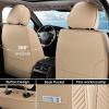 image:imageCoverado Car Seat Covers Front Seats Nappa Leather Seat Covers Waterproof Car Seat Protectors Universal Fit for Most Cars SUV TrucksBlackBeige