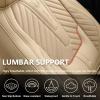 image:imageCoverado Car Seat Covers Front Seats Nappa Leather Seat Covers Waterproof Car Seat Protectors Universal Fit for Most Cars SUV TrucksBlackBeige