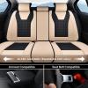 image:imageCoverado Car Seat Covers Front Seats Nappa Leather Seat Covers Waterproof Car Seat Protectors Universal Fit for Most Cars SUV TrucksBlackBeige Pro