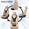 image:imageCoverado Car Seat Covers Front Seats Nappa Leather Seat Covers Waterproof Car Seat Protectors Universal Fit for Most Cars SUV TrucksBlackBeige Pro