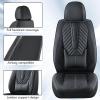 image:imageCoverado Car Seat Covers Front Seats Nappa Leather Seat Covers Waterproof Car Seat Protectors Universal Fit for Most Cars SUV TrucksBlackBlack