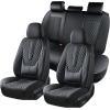 image:imageCoverado Car Seat Covers Front Seats Nappa Leather Seat Covers Waterproof Car Seat Protectors Universal Fit for Most Cars SUV TrucksBlackBlack
