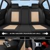 image:imageCoverado Car Seat Covers Front Seats Nappa Leather Seat Covers Waterproof Car Seat Protectors Universal Fit for Most Cars SUV TrucksBlackBlackBeige