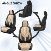 image:imageCoverado Car Seat Covers Front Seats Nappa Leather Seat Covers Waterproof Car Seat Protectors Universal Fit for Most Cars SUV TrucksBlackBlackBeige