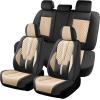 image:imageCoverado Car Seat Covers Front Seats Nappa Leather Seat Covers Waterproof Car Seat Protectors Universal Fit for Most Cars SUV TrucksBlackBlackBeige