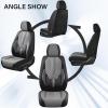 image:imageCoverado Car Seat Covers Front Seats Nappa Leather Seat Covers Waterproof Car Seat Protectors Universal Fit for Most Cars SUV TrucksBlackBlackGray