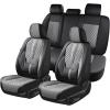 image:imageCoverado Car Seat Covers Front Seats Nappa Leather Seat Covers Waterproof Car Seat Protectors Universal Fit for Most Cars SUV TrucksBlackBlackGray