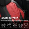 image:imageCoverado Car Seat Covers Front Seats Nappa Leather Seat Covers Waterproof Car Seat Protectors Universal Fit for Most Cars SUV TrucksBlackBlackRed