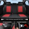 image:imageCoverado Car Seat Covers Front Seats Nappa Leather Seat Covers Waterproof Car Seat Protectors Universal Fit for Most Cars SUV TrucksBlackBlackRed