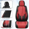 image:imageCoverado Car Seat Covers Front Seats Nappa Leather Seat Covers Waterproof Car Seat Protectors Universal Fit for Most Cars SUV TrucksBlackBlackRed