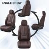 image:imageCoverado Car Seat Covers Front Seats Nappa Leather Seat Covers Waterproof Car Seat Protectors Universal Fit for Most Cars SUV TrucksBlackBrown