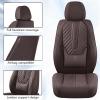 image:imageCoverado Car Seat Covers Front Seats Nappa Leather Seat Covers Waterproof Car Seat Protectors Universal Fit for Most Cars SUV TrucksBlackBrown