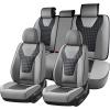 image:imageCoverado Car Seat Covers Front Seats Nappa Leather Seat Covers Waterproof Car Seat Protectors Universal Fit for Most Cars SUV TrucksBlackGray Pro