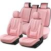 image:imageCoverado Car Seat Covers Front Seats Nappa Leather Seat Covers Waterproof Car Seat Protectors Universal Fit for Most Cars SUV TrucksBlackPink