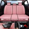 image:imageCoverado Car Seat Covers Front Seats Nappa Leather Seat Covers Waterproof Car Seat Protectors Universal Fit for Most Cars SUV TrucksBlackPink