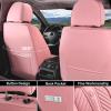 image:imageCoverado Car Seat Covers Front Seats Nappa Leather Seat Covers Waterproof Car Seat Protectors Universal Fit for Most Cars SUV TrucksBlackPink