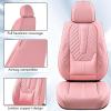 image:imageCoverado Car Seat Covers Front Seats Nappa Leather Seat Covers Waterproof Car Seat Protectors Universal Fit for Most Cars SUV TrucksBlackPink