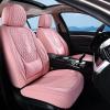 image:imageCoverado Car Seat Covers Front Seats Nappa Leather Seat Covers Waterproof Car Seat Protectors Universal Fit for Most Cars SUV TrucksBlackPink
