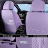 image:imageCoverado Car Seat Covers Front Seats Nappa Leather Seat Covers Waterproof Car Seat Protectors Universal Fit for Most Cars SUV TrucksBlackPurple
