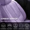 image:imageCoverado Car Seat Covers Front Seats Nappa Leather Seat Covers Waterproof Car Seat Protectors Universal Fit for Most Cars SUV TrucksBlackPurple