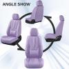 image:imageCoverado Car Seat Covers Front Seats Nappa Leather Seat Covers Waterproof Car Seat Protectors Universal Fit for Most Cars SUV TrucksBlackPurple