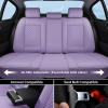 image:imageCoverado Car Seat Covers Front Seats Nappa Leather Seat Covers Waterproof Car Seat Protectors Universal Fit for Most Cars SUV TrucksBlackPurple