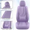 image:imageCoverado Car Seat Covers Front Seats Nappa Leather Seat Covers Waterproof Car Seat Protectors Universal Fit for Most Cars SUV TrucksBlackPurple